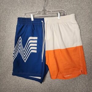 Whataburger Swim Trunks Shorts Mens XL Blue Orange White Color Block Board Short